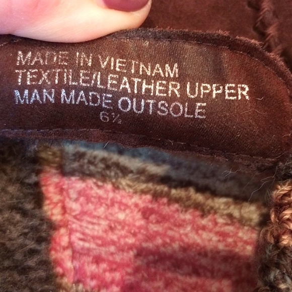 The Sak Ladies Crocheted w/Suede Moccasins Size:6.5 Color: Brown, Gray - Picture 6 of 7